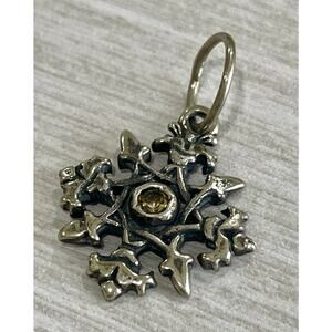 Love Heals Topaz NOVEMBER Birthstone Snowflake White Bronze Charm LH104